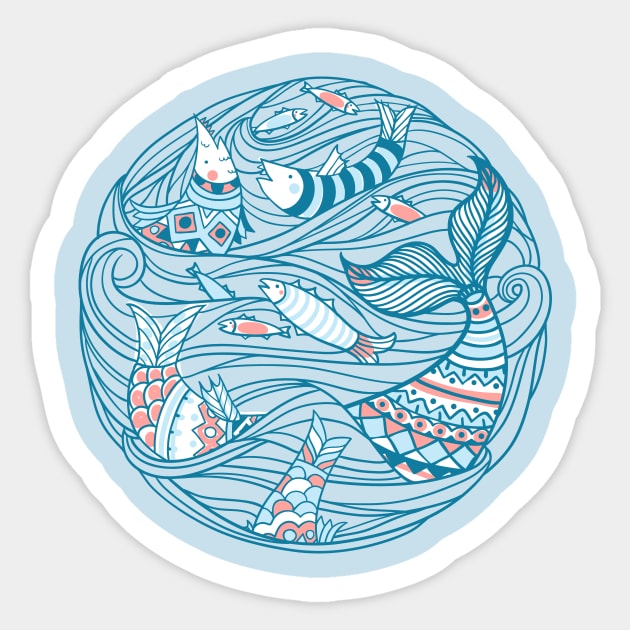 Sea Circle Sticker by annapaff